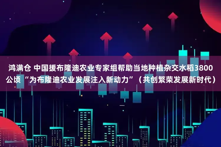 鸿满仓 中国援布隆迪农业专家组帮助当地种植杂交水稻3800公顷 “为布隆迪农业发展注入新动力”（共创繁荣发展新时代）